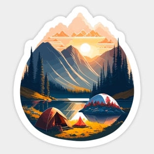 wild camping, adventurer, adventure hiking, design v6 Sticker